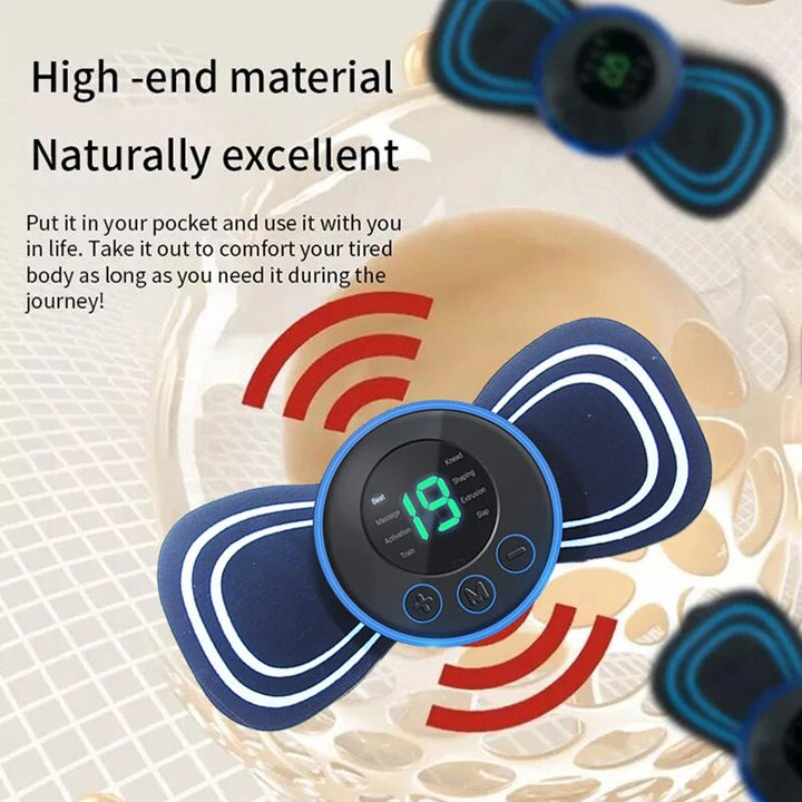 Unisex travel electric neck massager with remote control. Portable design provides muscle relief anywhere, anytime.