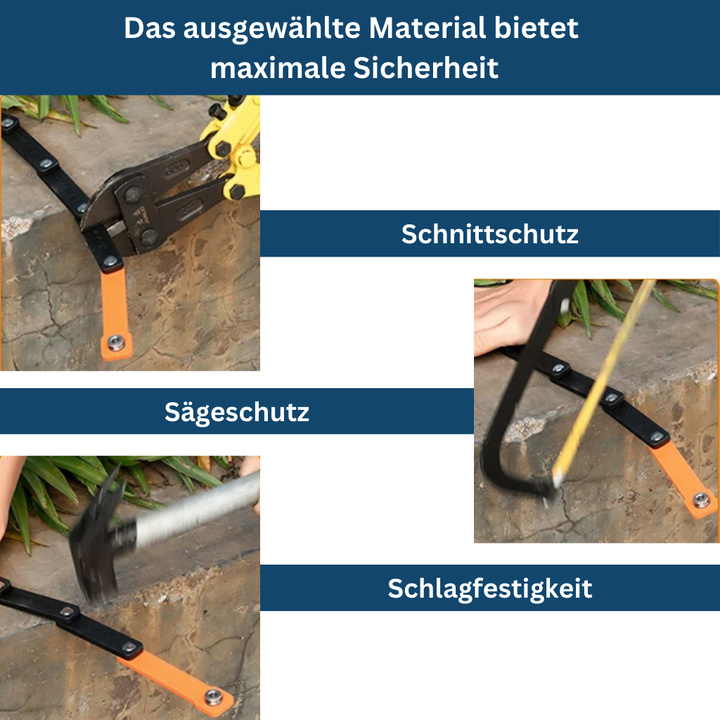 Portable anti-theft bike lock, unfolded and ready to use, highlighting its robust steel construction.