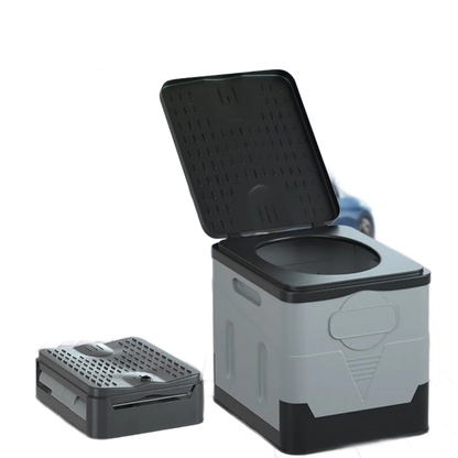 User-friendly portable camping toilet, an essential travel commode for all outdoor enthusiasts