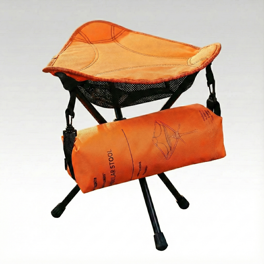 Unisex portable folding 360-degree rotating camping stool for outdoor seating