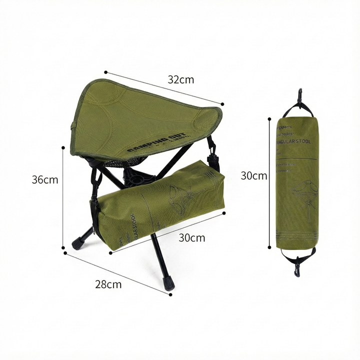 Lightweight and sturdy folding camping stool made of aluminium for portability