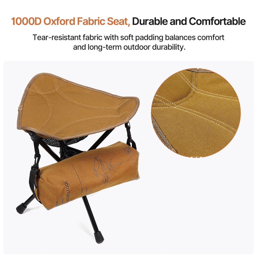 Durable outdoor rotating stool, perfect for camping, fishing, and hiking adventures