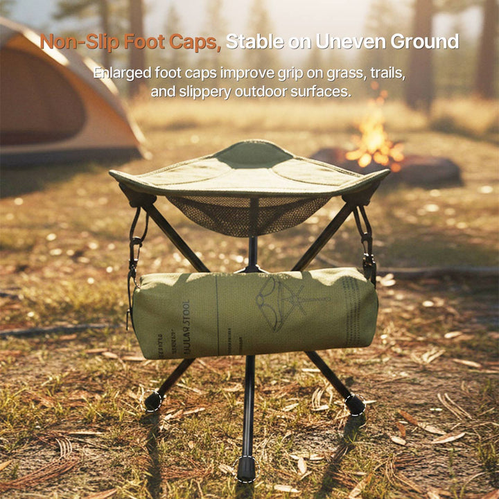Aluminium folding fishing stool, 360-degree rotating for comfortable angling