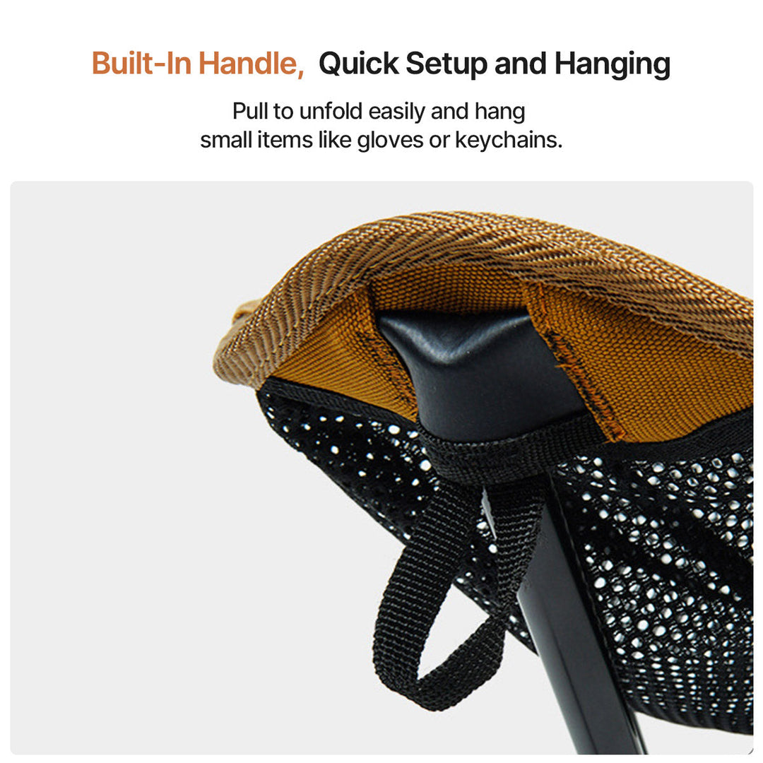 Portable camping seat, compact design with 360-degree rotation for versatile use