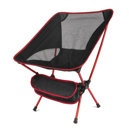 Unisex portable folding camping chair, beige fabric, black frame, for outdoor seating