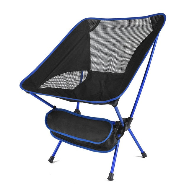 Lightweight unisex outdoor folding chair, black, with carrying bag, ideal for travel and camping