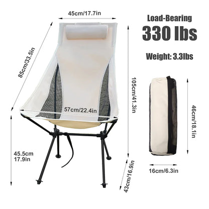 Compact folded camping chair next to an unfolded one, showcasing its space-saving design and portability