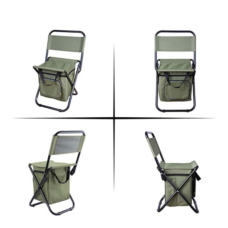 Durable unisex folding chair with insulated cooler bag, suitable for camping and events