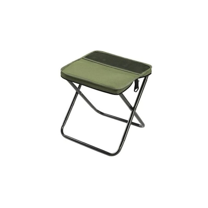 Portable folding chair backpack with ample storage, designed for outdoor comfort.