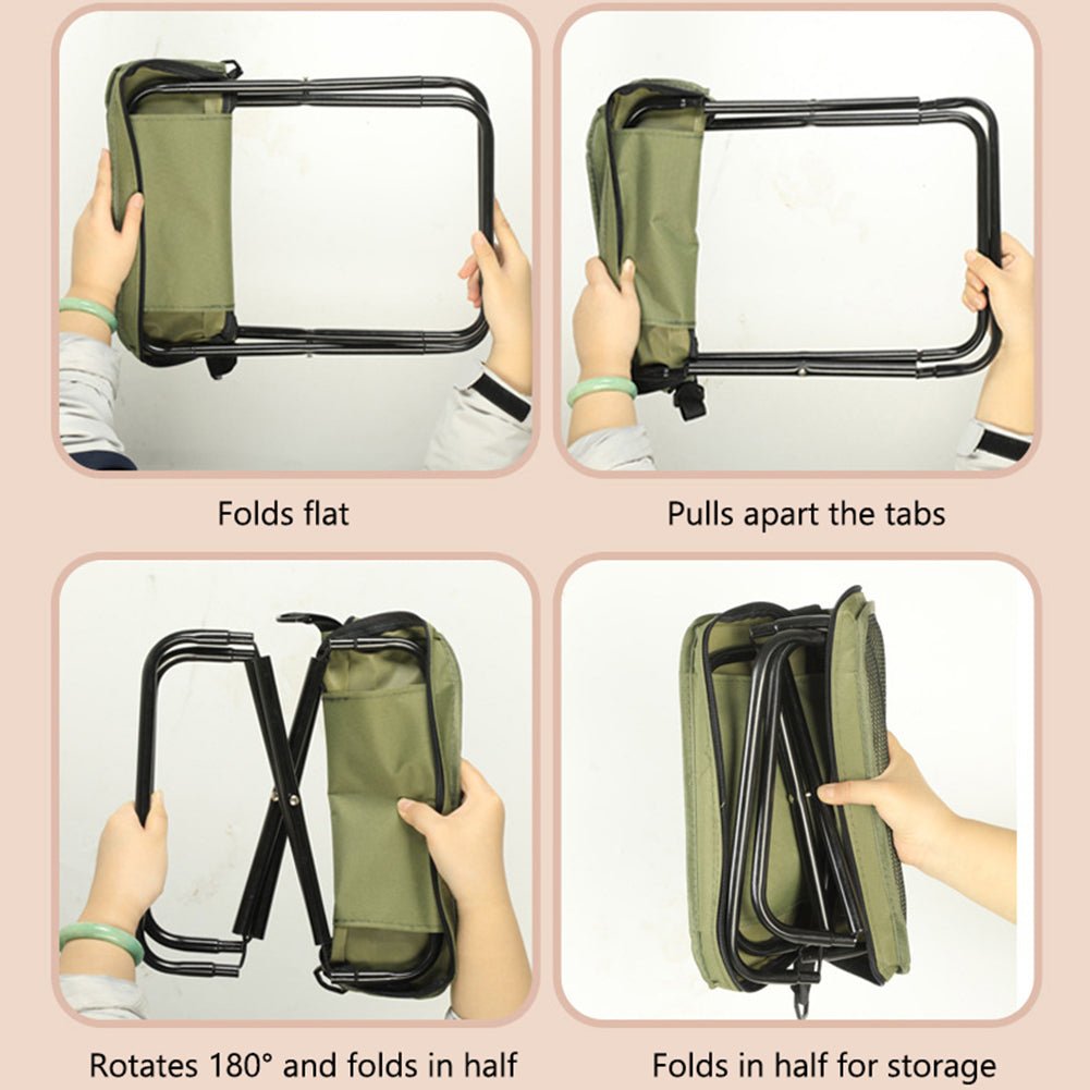 Outdoor hiking gear: Unisex portable folding chair backpack for adventure travel.