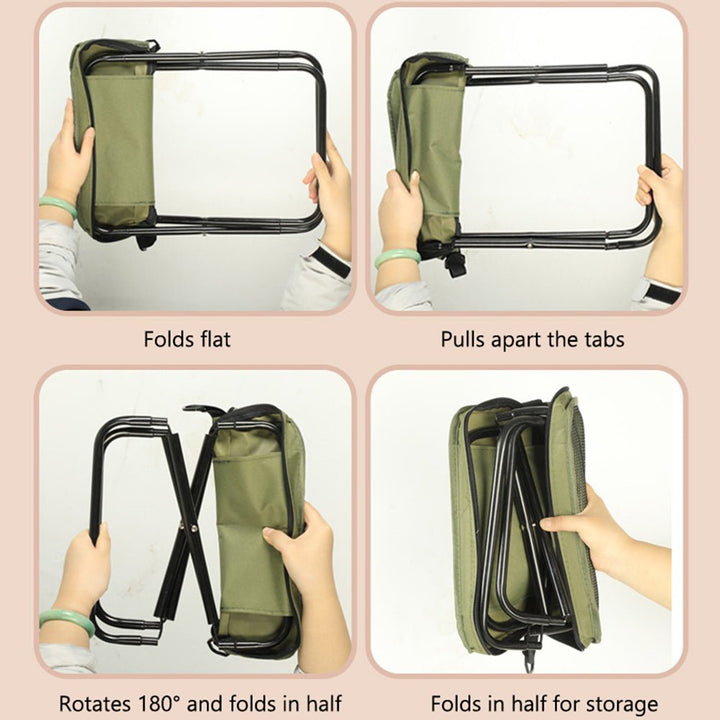 Outdoor hiking gear: Unisex portable folding chair backpack for adventure travel.