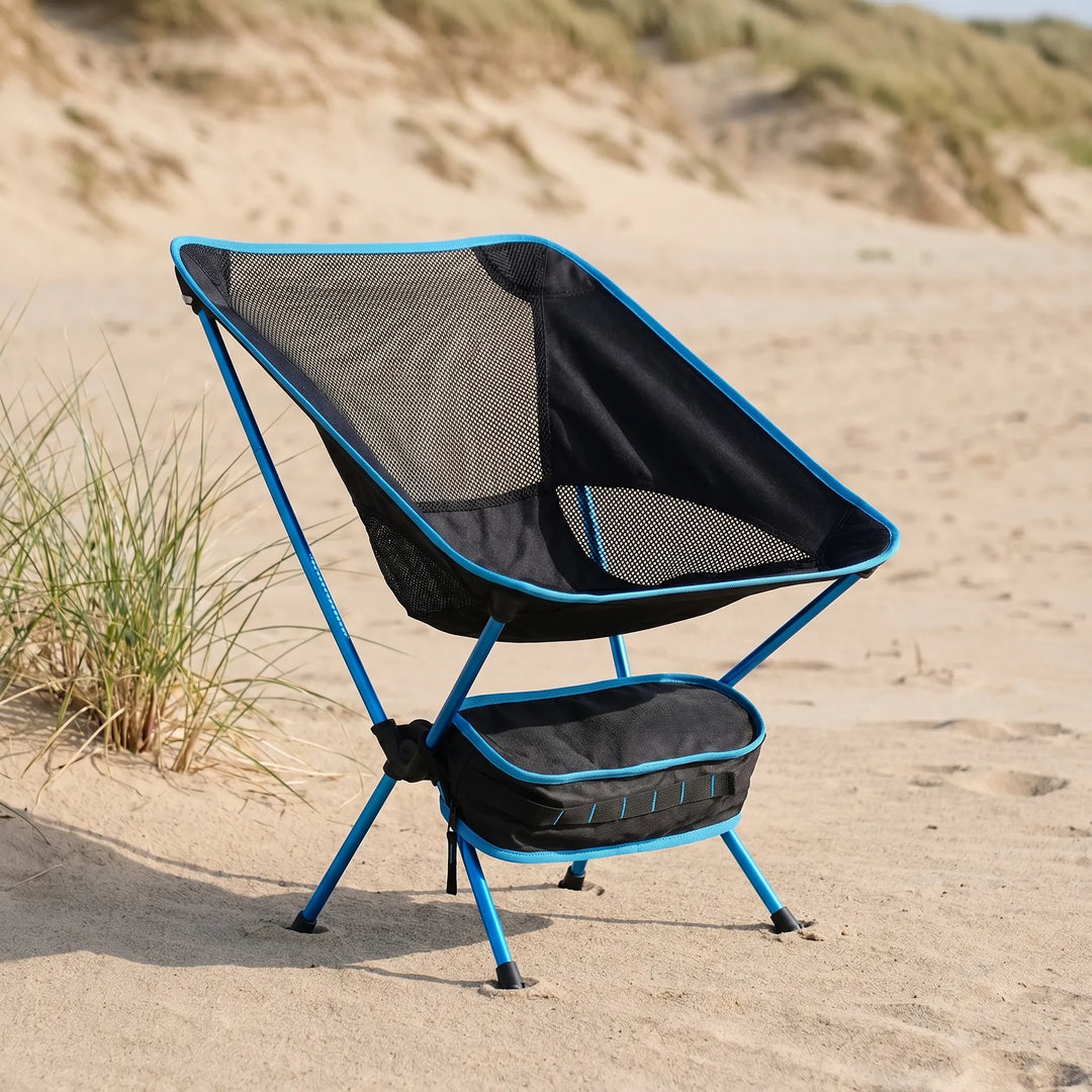 Unisex portable folding chair for outdoor camping, beach, and travel. Lightweight & compact for easy transport.
