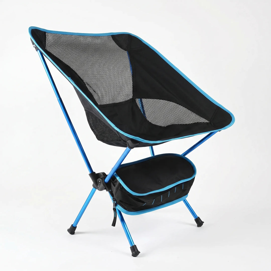 Lightweight, portable folding chair, perfect for beach trips, camping, or hiking. Easy to set up & carry.