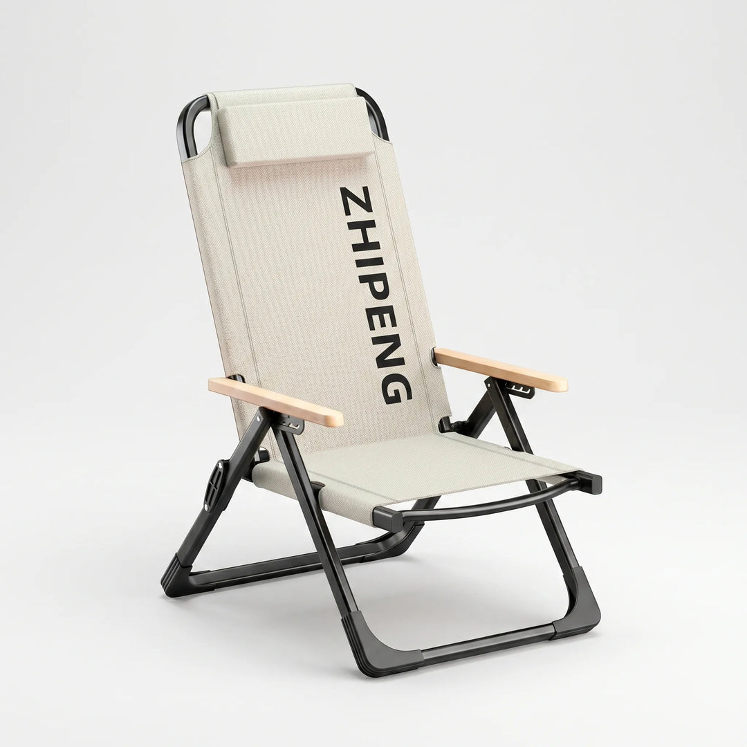 Modern space-saving folding lounge chair. Perfect for balcony, patio, or indoor use. Durable & comfortable design.
