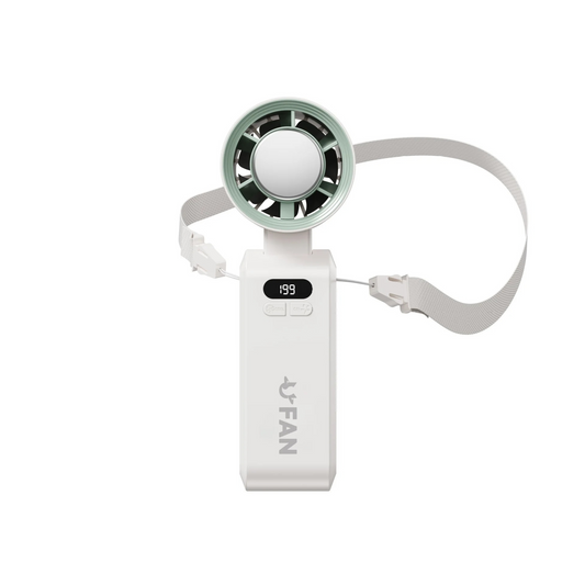 Unisex portable handheld fan in black, perfect for personal cooling, a summer essential gadget.
