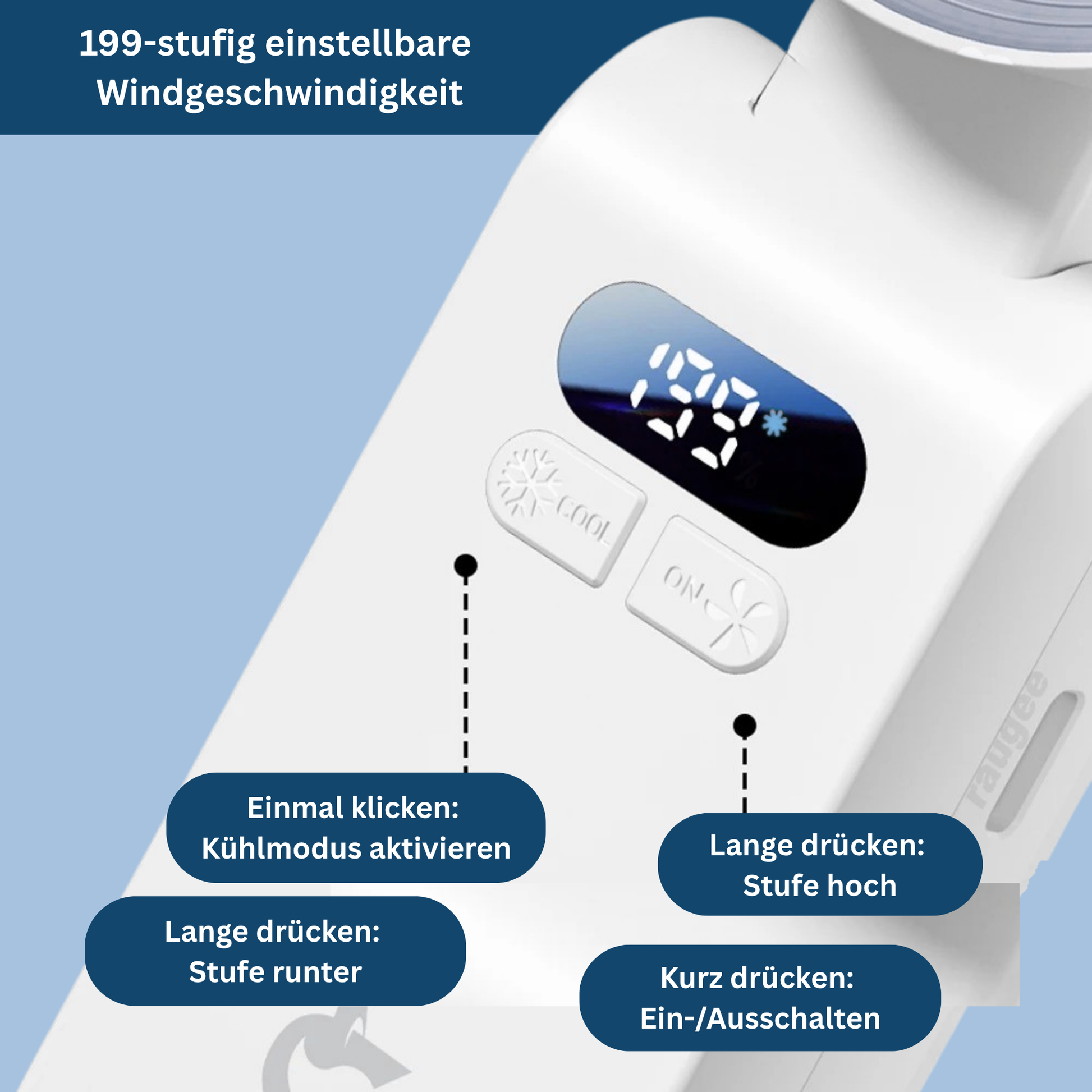 Ergonomic portable handheld fan, ideal for outdoor gear and staying cool in summer.