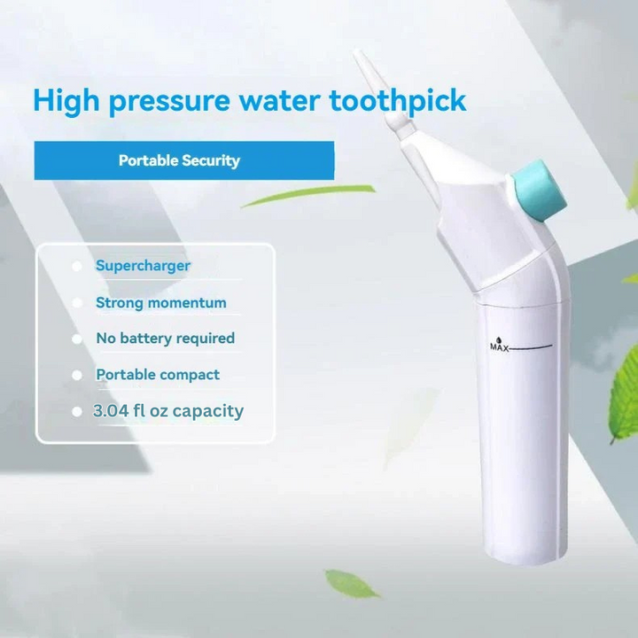 Shiny white teeth & healthy gums achieved with the unisex portable high-pressure water flosser for oral care.