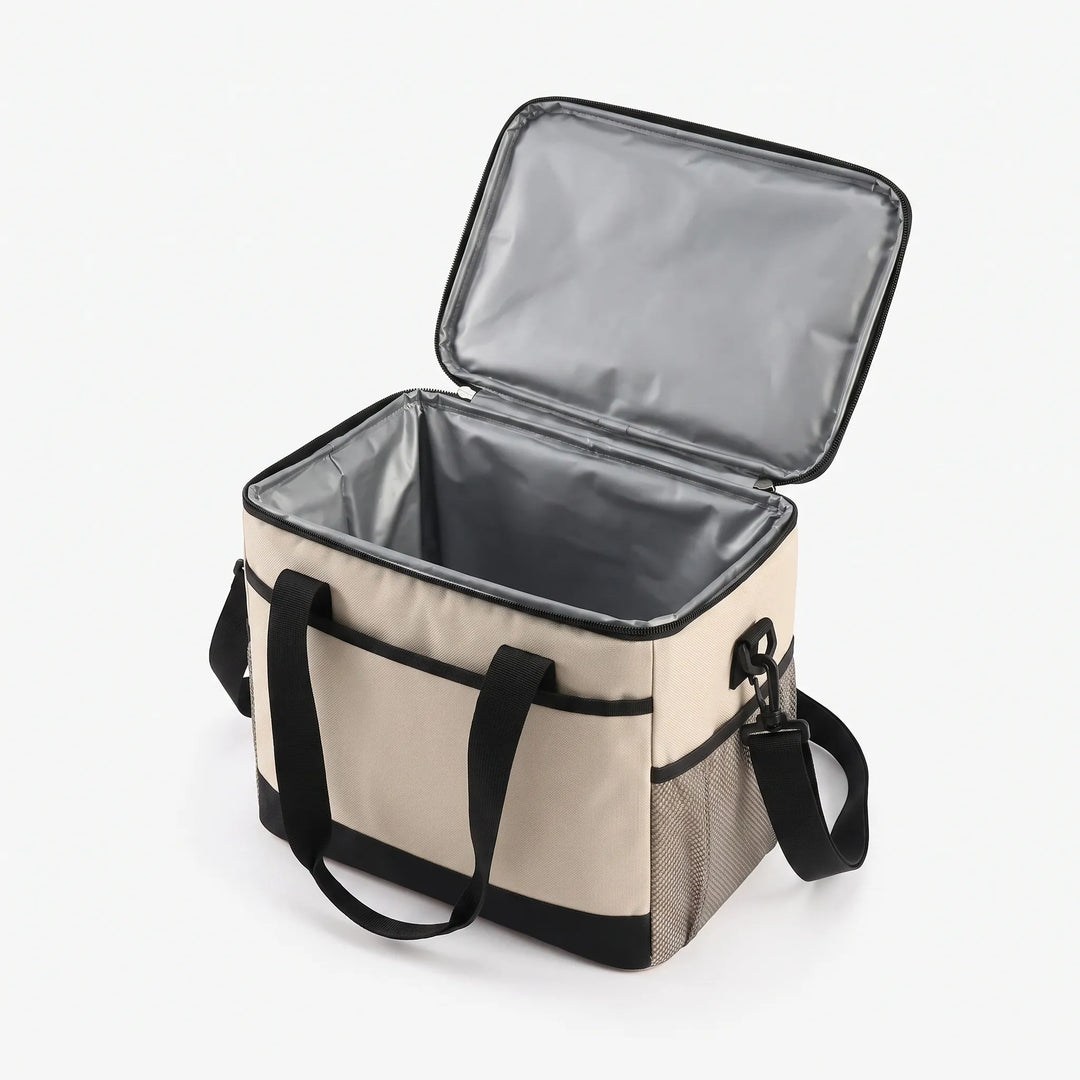 Portable insulated drink carrier cooler bag. Keeps beverages & water bottles chilled for travel, beach or gym.