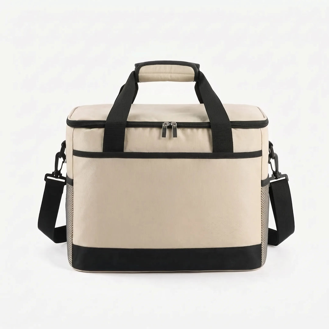 Stylish unisex cooler bag with adjustable shoulder strap. Perfect for picnics, outdoor events, and travel needs.