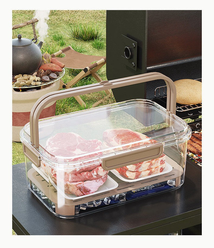 Durable camping food organizer, leakproof design for fresh keeping on the go.