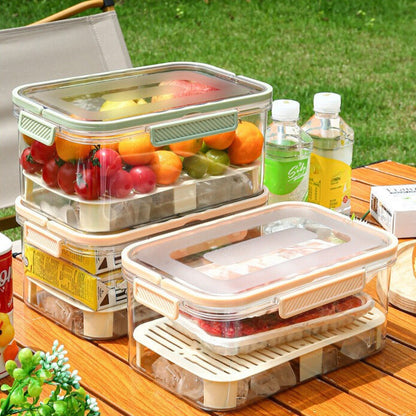Versatile food organizer, portable & leakproof, essential for camping and kitchen organization.