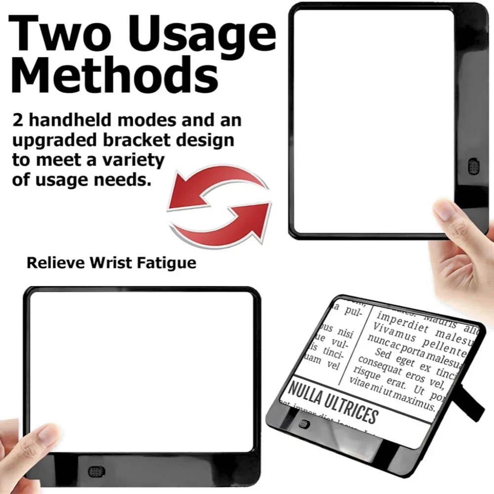 Compact & lightweight portable reading magnifier with LED for easy travel and on-the-go book reading.