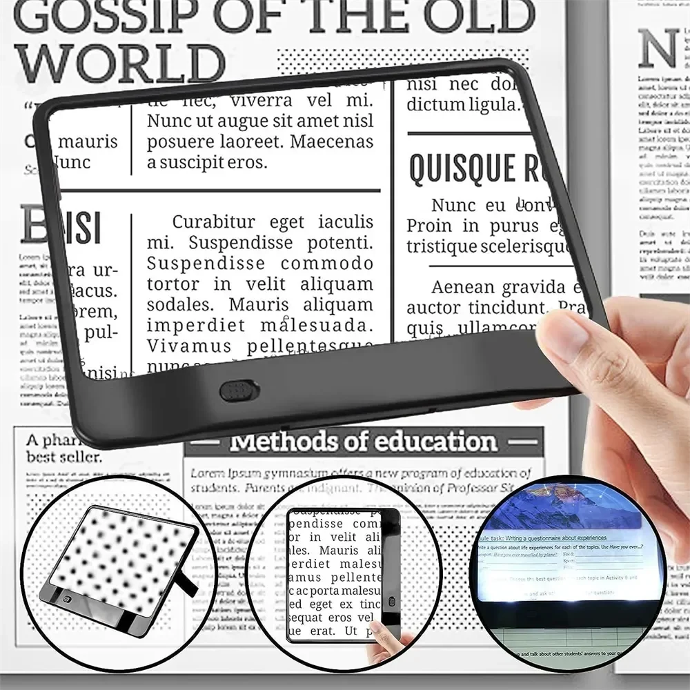 Ergonomic portable LED magnifier, providing comfort & enhanced vision for prolonged reading sessions.