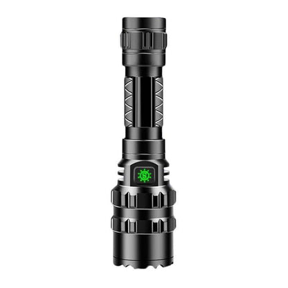 Compact LED flashlight, long throw, for outdoor activities, camping, and emergencies
