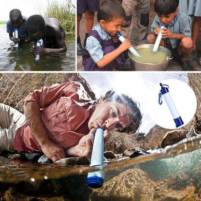 Outdoor survival water filter straw, essential for emergency preparedness & clean drinking on the go.
