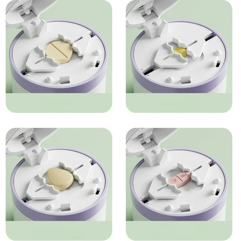 Effortlessly cut and split pills with this portable pill dispenser, ensuring accurate dosage for all medications.