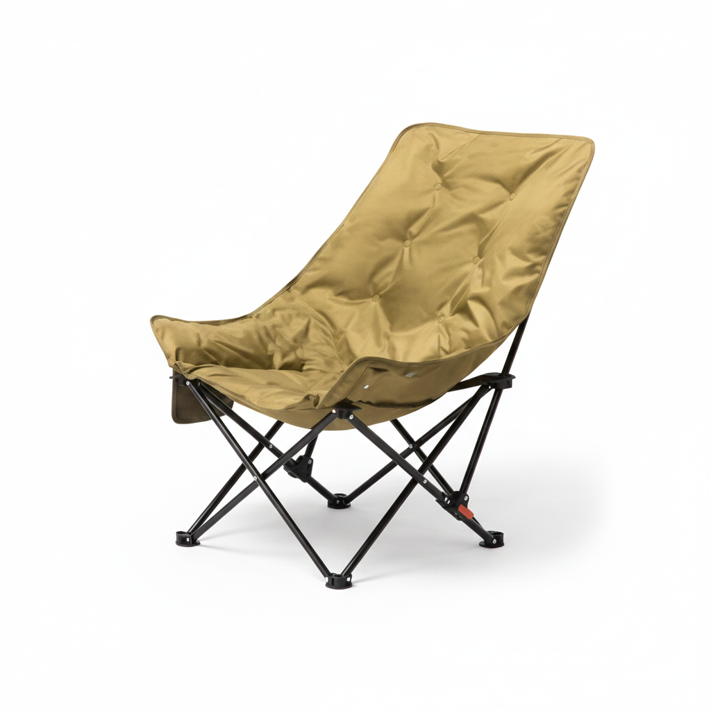 Foldable reclining beach chair, compact and easy to carry, comfortable outdoor seating