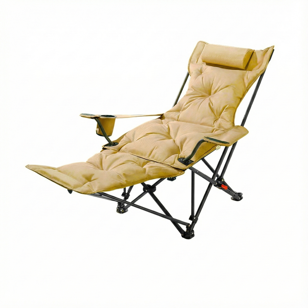 Outdoor living recliner, portable design, great for patios, gardens, and camping trips