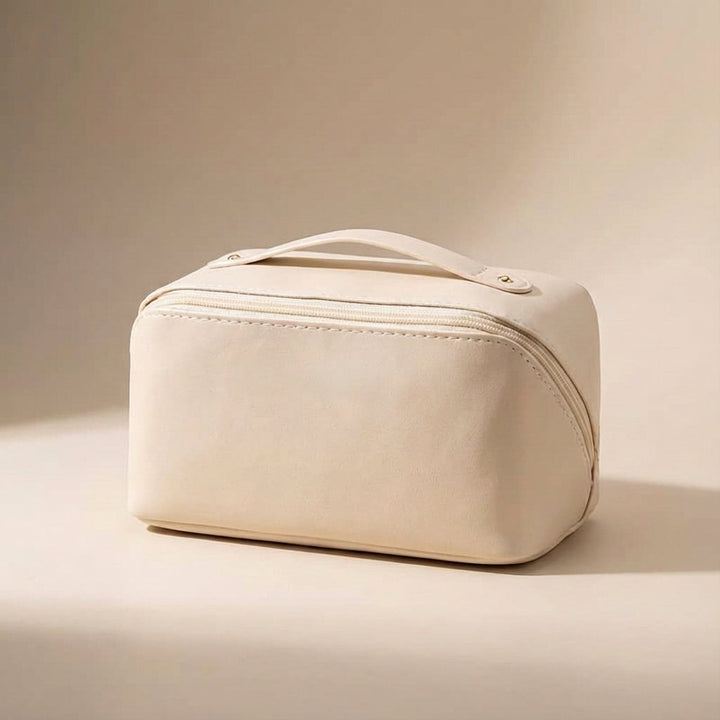 Portable unisex travel makeup case for cosmetic storage & beauty accessories. Ideal for organization.