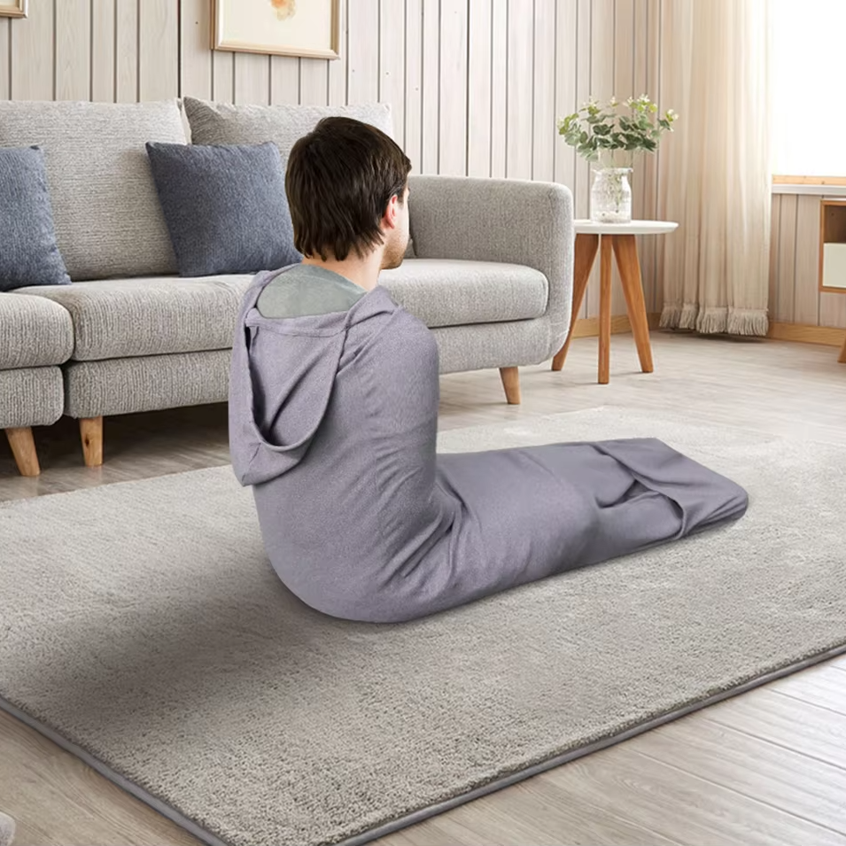 Unisex portable stretch travel sleeping bag & compression blanket for compact outdoor comfort.