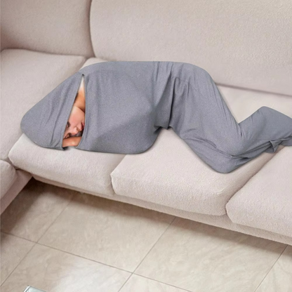 Unisex stretch travel sleeping bag & blanket, offering portable comfort for adults & kids on trips.