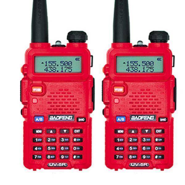 Overview of two walkie talkies and accessories, ready for outdoor communication.
