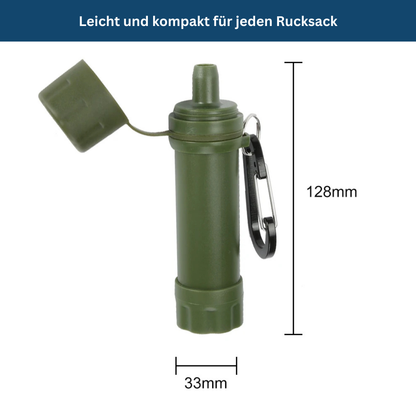 Durable water filter straw, light and portable for travel and outdoor activities