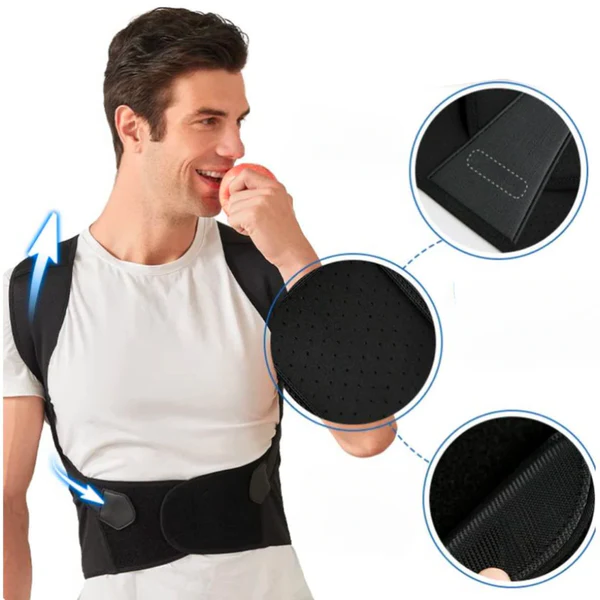 Comfortable posture corrector offers discreet shoulder & upper back support, ideal for daily pain relief.