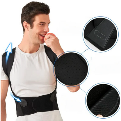 Comfortable posture corrector offers discreet shoulder & upper back support, ideal for daily pain relief.