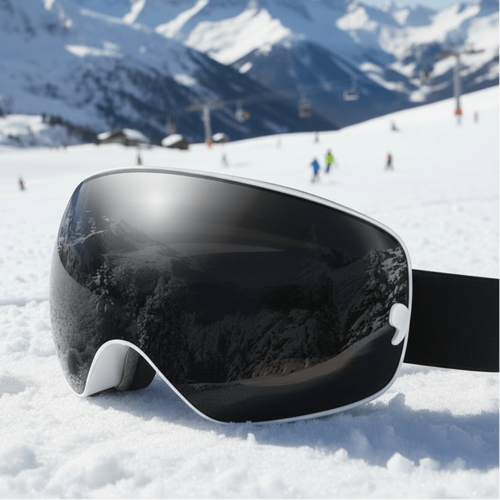 Unisex premium anti-fog ski goggles with UV400 protection and night vision lens for winter sports.