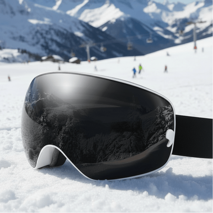 Unisex premium anti-fog ski goggles with UV400 protection and night vision lens for winter sports.