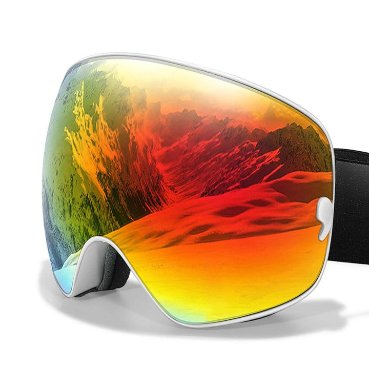 Unisex winter sports goggles with anti-fog, UV400, & night vision for diverse light conditions.