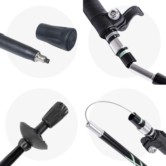 Premium unisex automatic retractable hiking stick, lightweight, foldable alloy steel for trails & adventure.