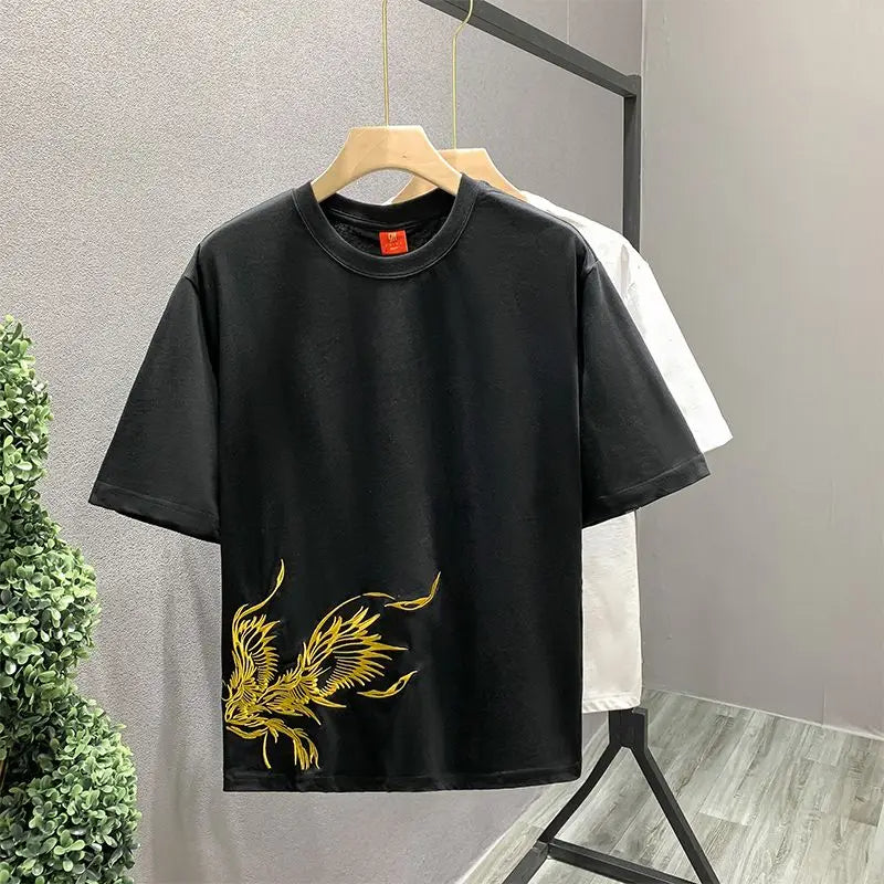 Phoenix embroidered unisex t-shirt in premium cotton. A stylish graphic tee for comfortable streetwear.