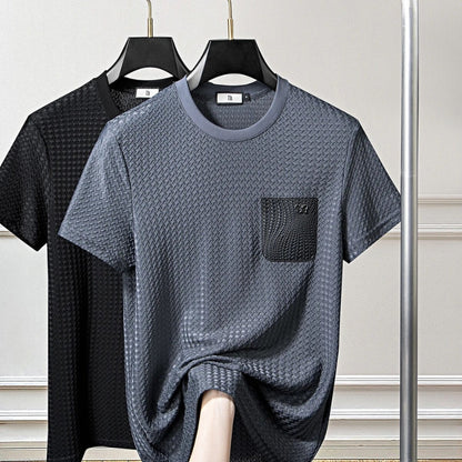 Everyday comfort with a premium Royal Gray jacquard lounge set; textured soft fabric.