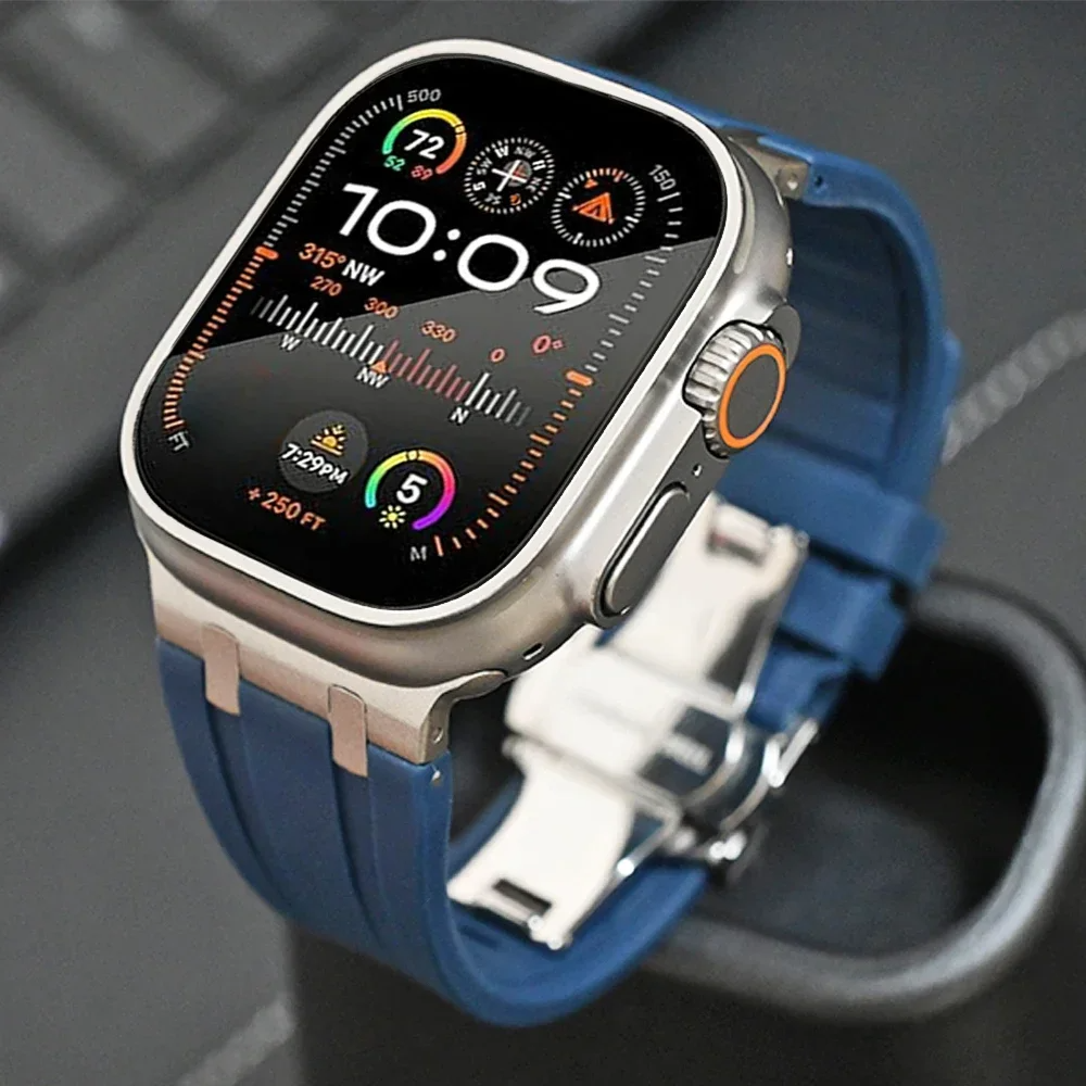 Premium silicone smartwatch band in multiple colors, comfortable & quick-release.