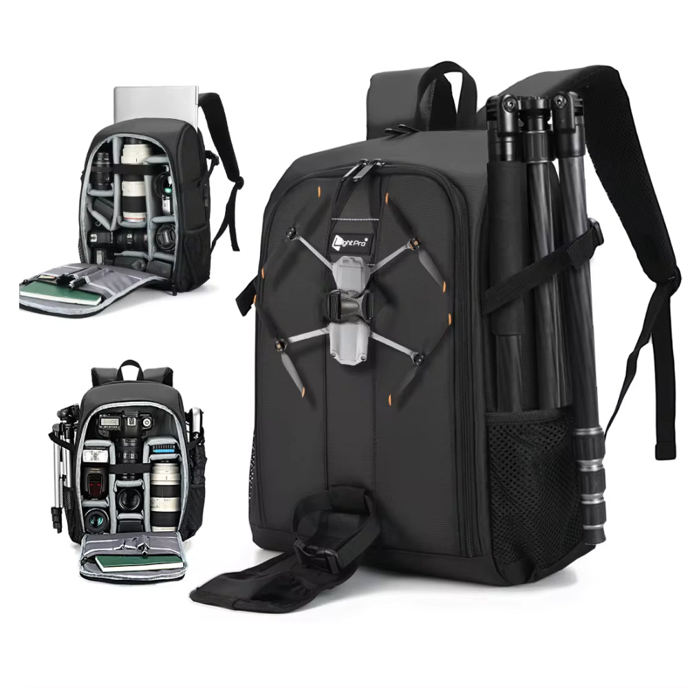 Unisex professional waterproof camera backpack for DSLR gear, ideal for photography travel.