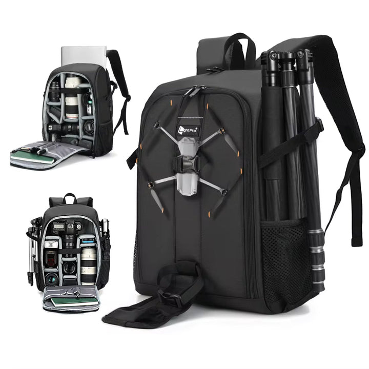 Unisex professional waterproof camera backpack for DSLR gear, ideal for photography travel.