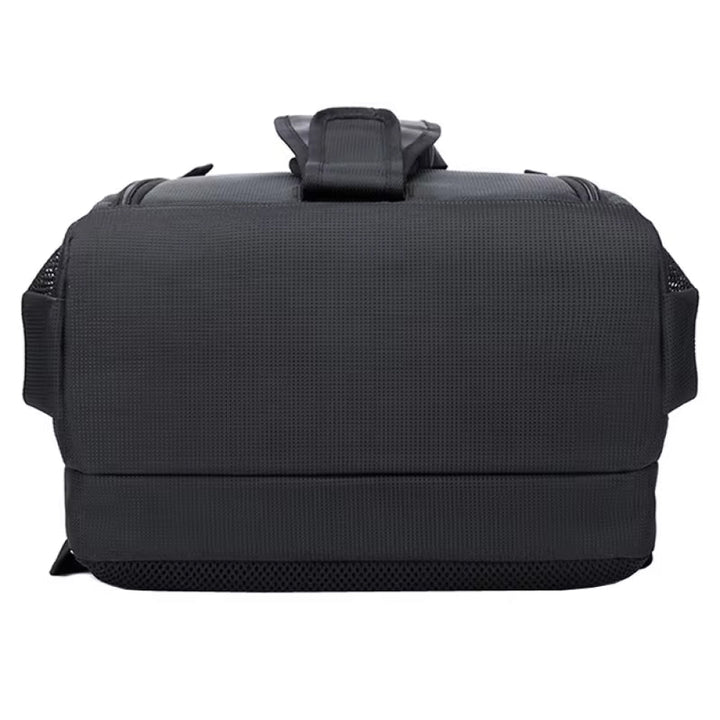 Ergonomic unisex waterproof camera backpack worn outdoors, perfect for travel & protective DSLR gear.