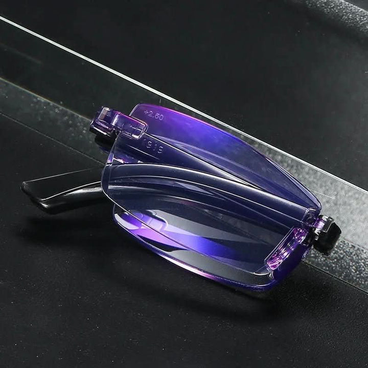 Multifocal progressive lenses in unisex reading glasses, featuring blue light blocking for eye care.